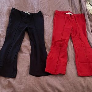 Kids Flared Pants Set - Navy Blue and Red